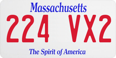 MA license plate 224VX2