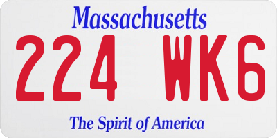 MA license plate 224WK6