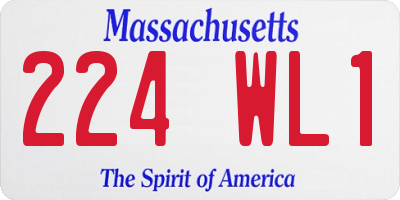 MA license plate 224WL1