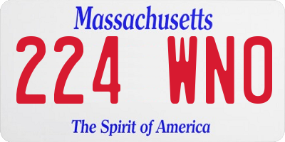 MA license plate 224WN0