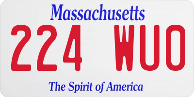 MA license plate 224WU0