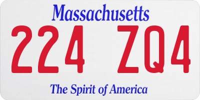 MA license plate 224ZQ4