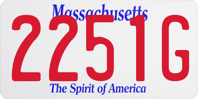 MA license plate 2251G