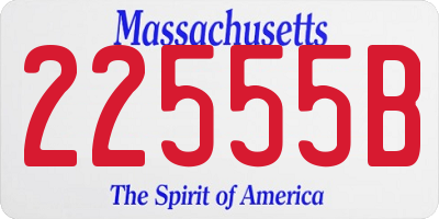 MA license plate 22555B