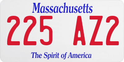 MA license plate 225AZ2