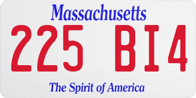 MA license plate 225BI4