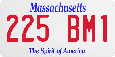 MA license plate 225BM1