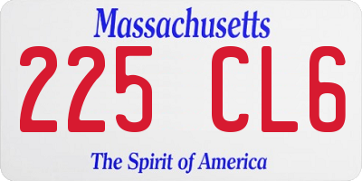 MA license plate 225CL6