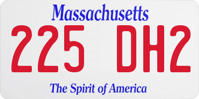 MA license plate 225DH2