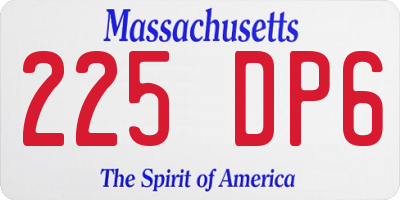 MA license plate 225DP6