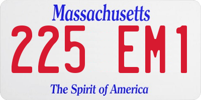 MA license plate 225EM1