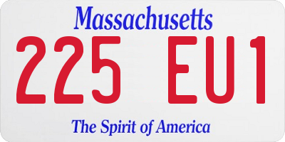 MA license plate 225EU1