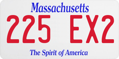 MA license plate 225EX2