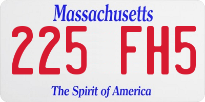 MA license plate 225FH5