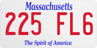 MA license plate 225FL6