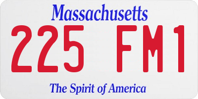 MA license plate 225FM1