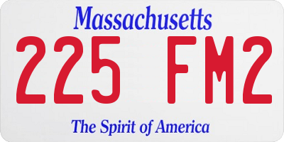 MA license plate 225FM2