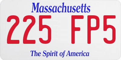 MA license plate 225FP5