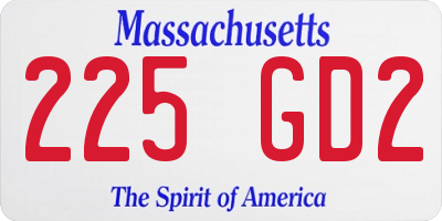 MA license plate 225GD2