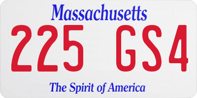 MA license plate 225GS4