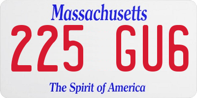 MA license plate 225GU6