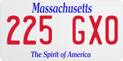 MA license plate 225GX0