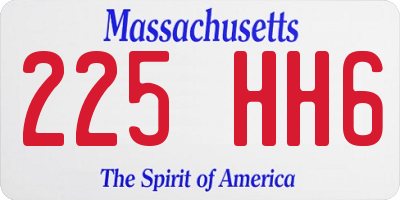 MA license plate 225HH6