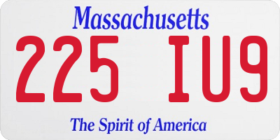 MA license plate 225IU9