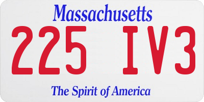 MA license plate 225IV3