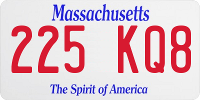 MA license plate 225KQ8
