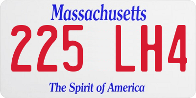 MA license plate 225LH4