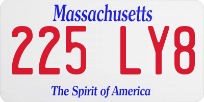 MA license plate 225LY8