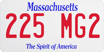 MA license plate 225MG2