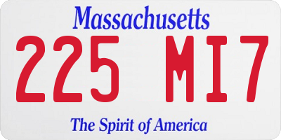 MA license plate 225MI7