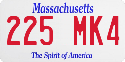 MA license plate 225MK4