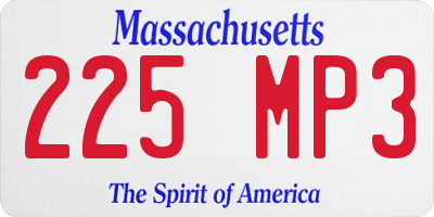 MA license plate 225MP3