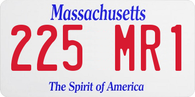 MA license plate 225MR1