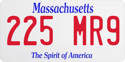 MA license plate 225MR9