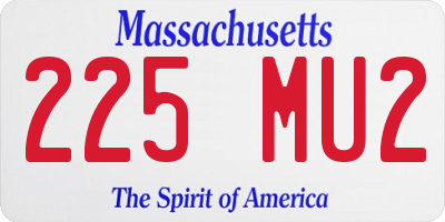MA license plate 225MU2