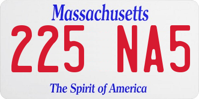 MA license plate 225NA5