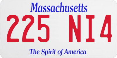 MA license plate 225NI4