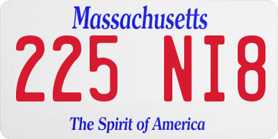 MA license plate 225NI8