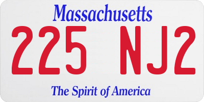 MA license plate 225NJ2