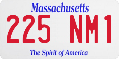 MA license plate 225NM1