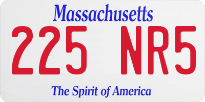 MA license plate 225NR5