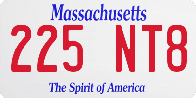 MA license plate 225NT8