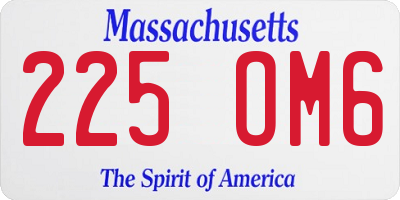 MA license plate 225OM6