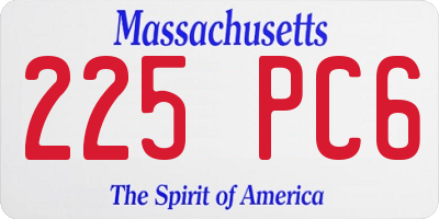 MA license plate 225PC6