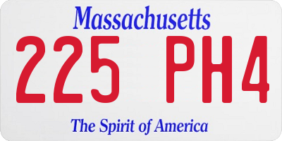 MA license plate 225PH4