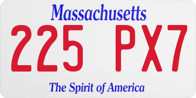 MA license plate 225PX7